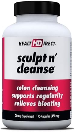 HEALTH DIRECT Sculpt n' Cleanse Herbal Colon and Gut Cleanse, 100 Capsules | Vegan herbal capsules formulated to support digestive health, regularity and gentle daily cleansing.