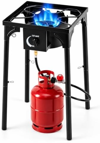 Goplus Outdoor Camping Stove, Dual Burner Propane Gas Cooker