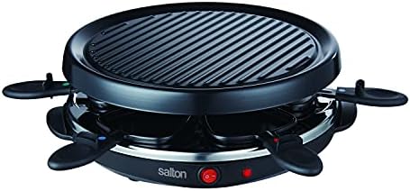 Party Grill & Raclette by Salton | 6-Person Smokeless Indoor Grill | Non-Stick Grill Plate