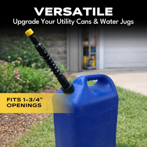 Gas Spout - Replacement Spout and Cap for Pre 2009 Gas Cans and Water Jugs (White Set or Black Set) | Flexible Spout with Cap Fits Pre-2009 Utility