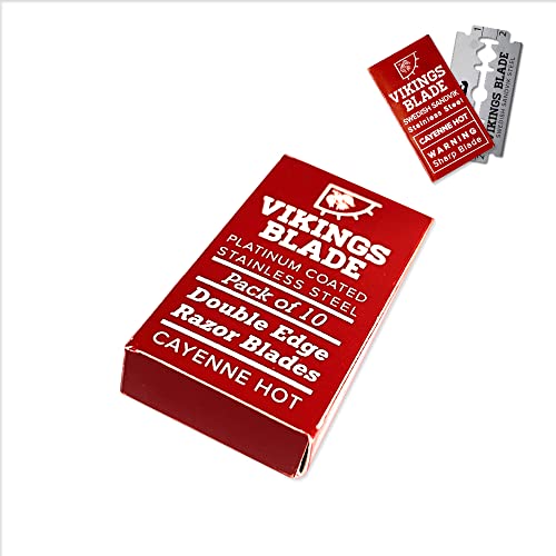 VIKINGS BLADE Double Edge Safety Razor Blades, 50x Blades, Swedish Steel + Platinum Coated, Replacement Razor Blades & Refills (Mild & Gentle)