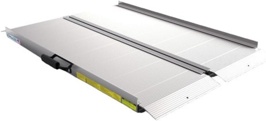 EZ-ACCESS TRAVERSE Aluminum Singlefold Folding Ramp, Portable Loading Ramps for Wheelchairs, Motorcycles, Lawn Tractors & ATVs, Heavy Duty Aluminum Folding Ramps with Carrying Handles (Silver, 4 Foot)