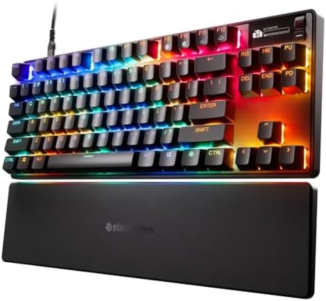 SteelSeries Apex Pro TKL Gen 3 - HyperMagnetic Gaming Keyboard - OmniPoint 3.0 Switches - Adjustable Response - Rapid Trigger - Rapid Tap/SOCD - OLED - PBT Keycaps - USB-C - US Layout QWERTY