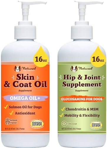 Natural Dog Company Liquid Glucosamine Hip & Joint Oil for Dogs, 16 oz, Extra Strength Cartilage & Joint Support, Helps Mobility and Eases Occasional Stiffness, Dog Vitamins & Supplements