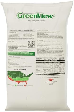 GreenView Pure Grass Seed Perennial Ryegrass Blend, 20 lb. Bag | Covers up to 10