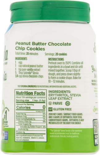SPLENDA Stevia Zero Calorie Sweetener, Plant Based Sugar Substitute Granulated Powder, 19 oz Jar