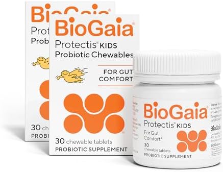BioGaia Kids Probiotic | Ease Occasional Tummy Discomfort & Constipation | Pediatrician-recommended | Ease Occasional Tummy Discomfort, Gas & Bloating | Promote Regularity | Ages 3+| 30ct