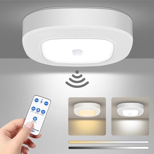 Motion Sensor LED Ceiling Light Battery Operated, Wireless 300LM Indoor