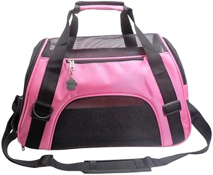 ZaneSun Cat Carrier,Soft-Sided Pet Travel Carrier for Cats,Dogs Puppy Comfort Portable Foldable Pet Bag Airline Approved (Small Blue)