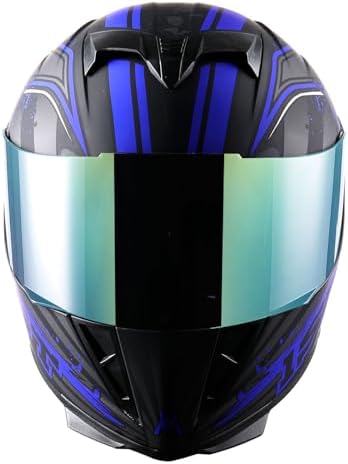1Storm Motorcycle Full Face Helmet Skull King Matt Black + One Extra Clear Shield: HJK311