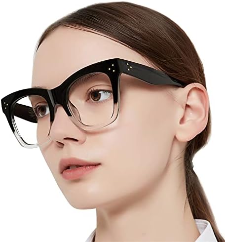 MARE AZZURO Oversized Reading Glasses Women Trendy Large Readers 0 1.0 1.25 1.5 1.75 2.0 2.25 2.5 2.75 3.0 3.5 4.0 5.0 6.0 (Black, 250)