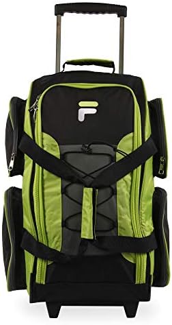 Fila 22" Lightweight Carry On Rolling Duffel Bag, Neon Lime, One Size