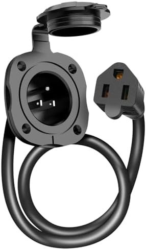 RV Shore Power Inlet Charger Plug 15 Amp 125V AC Power Inlet Port Plug