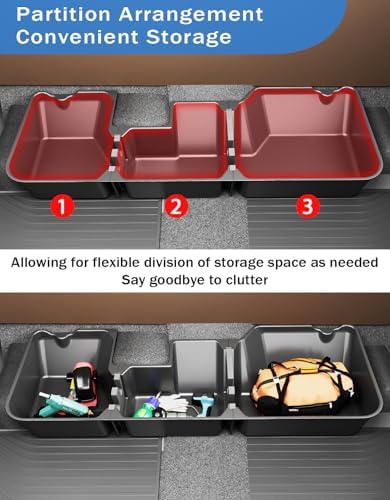 FengYu Under Seat Storage Box for 2015-2026 Ford F-150 F150 SuperCrew Cab | 2017-2026 F-250/F-350/F-450/F-550 Super Duty,F-150 Rear Underseat Storage Truck Organizer Tool Box