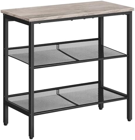 HOOBRO End Table, 3-Tier Narrow Side Table, Nightstand with 2 Flat or Slant Adjustable Shelves for Small Spaces, Hallway, Living Room, Bedroom, Sturdy