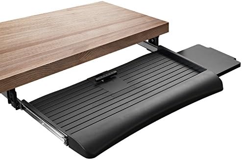Mount-It! Keyboard Tray Under Desk with Adjustable Mouse Platform – Easy-Glide Sliding Drawer Under Desk Slide Out – Ergonomic Under Key Board