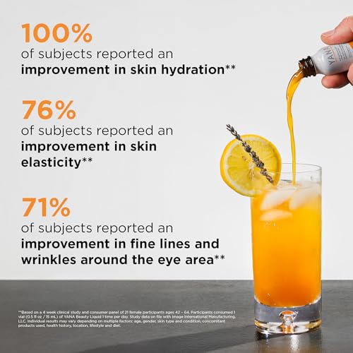 IMAGE Skincare, YANA Liquid Collagen Shots, 28 Daily Shots | 2500 mg Hydrolyzed Bovine Collagen Peptide Supplement with Biotin, Natural Citrus Flavor