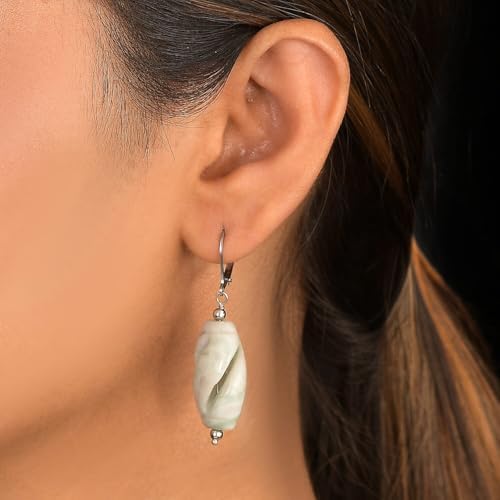 Sesame Jasper 40.00 ctw Earrings in Stainless Steel