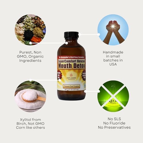 Healthy Teeth & Gum Mouthwash 8 fl oz, Herbal Oral Rinse for Fresh Breath | Organic, alcohol- & fluoride-free, non-GMO; supports healthy gums & enamel