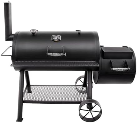 Oklahoma Joe's Longhorn Offset Charcoal Smoker and Grill with 1060 sq. in. Cooking Area in Black