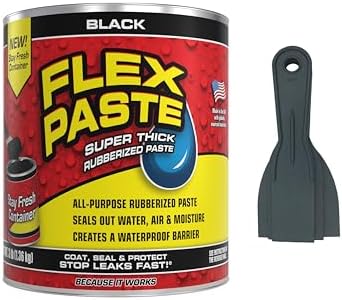 Flex Seal Flex Paste 3lb (Black) Tub with Allway Tools Putty Knives 3-Pack (1.5/2/3-Inch) (2 Items)