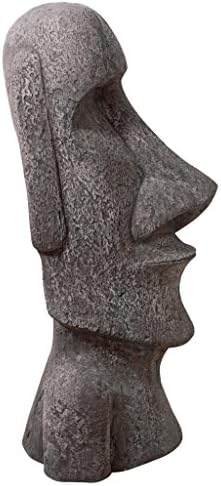 Design Toscano Easter Island Ahu Akivi Moai Monolith Garden Statue, Extra Large, 32 Inch, Cast Stone Resin, Grey Stone