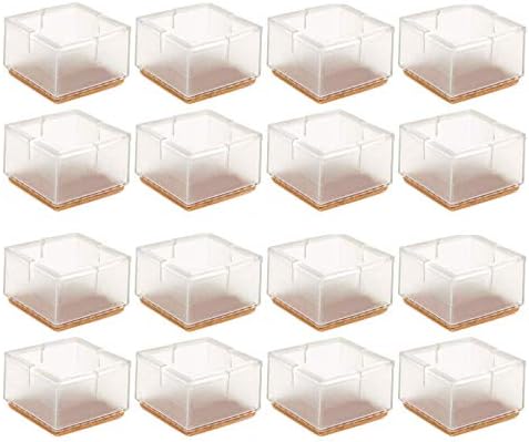 Large Table Leg Floor Protectors 1-15/16" to 2-1/16" (49mm-53mm) Large Furniture 2 inch Sofa Leg Caps Square Silicone