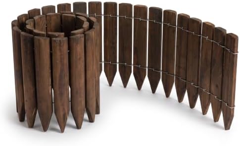 WORTH Wooden Edging for Landscaping, Flexible Garden Lawn Border 8" x 42"