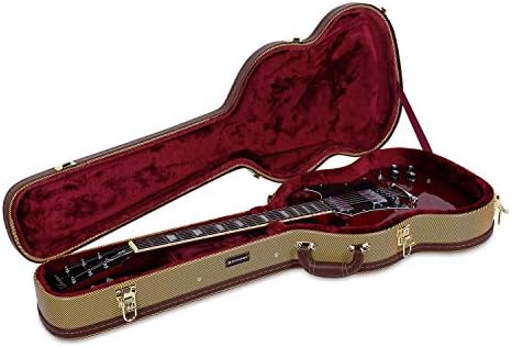 Crossrock SG Guitar Case, Multi-layer Wood Case, Arch-top Style, Vinyl Tweed