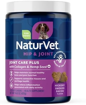NaturVet Hip & Joint Supplement, Joint Care Plus for Dogs, 120ct