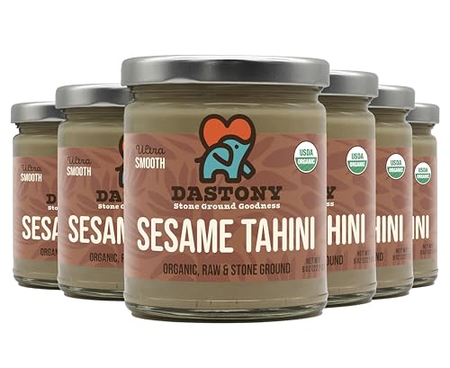 Dastony Organic Raw Sesame Tahini Seed Butter, 8 oz | Only One Ingredient | Vegan, Paleo and Keto Friendly, Non GMO, Gluten-free - Pack of 1