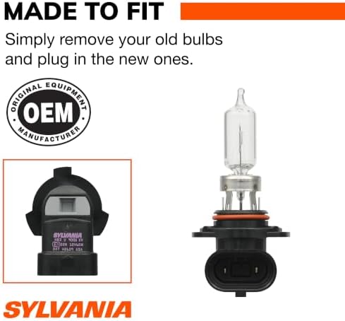 SYLVANIA - 9005 XtraVision Halogen Headlight Bulb - High-Performance Car Headlight - Halogen Light with No Glare - For Automotive - 2 Bulbs