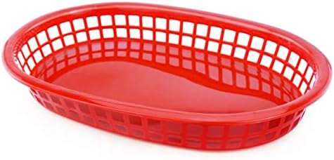 New Star Foodservice Fast Food Baskets, 10.5 x 7 Inch, Set of 12, Red
