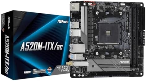 ASRock A520M-ITX/AC Supports 3rd Gen AMD AM4 Ryzen™ / Future AMD Ryzen™ Processors (3000 and 4000 Series Processors) Mini ITX Motherboard