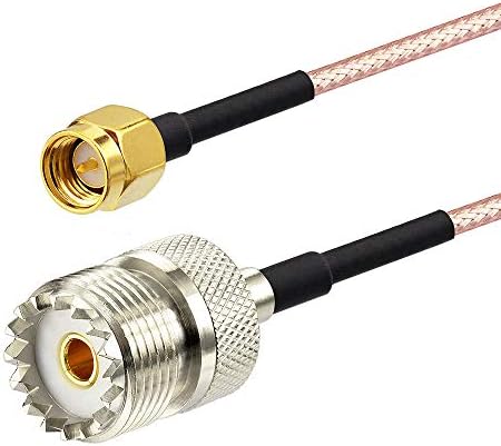 Superbat Coax UHF Female SO-239 to SMA Female Adapter Extension Cable RG316 12" for Baofeng CB Radio Handheld Walkie Talkie 2pcs