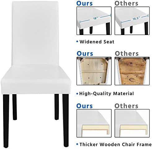 Yaheetech Dining Chairs Set of 8 Upholstered Kitchen Chairs Dark Brown