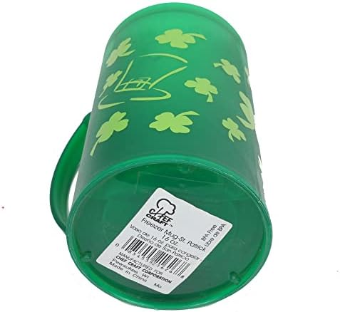 Chef Craft Select St. Patrick's Day Freezer Mug, 16 Ounce Capacity, Green