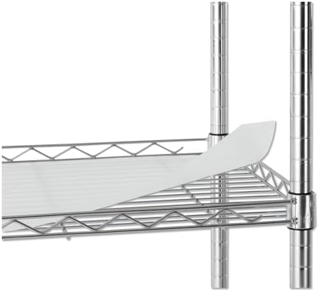 Alera ALESW322416SR 24 in. x 16 in. x 39 in. 450 lbs. Capacity 3-Shelf Wire Cart with Liners - Silver