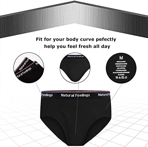 Natural Feelings Men's Briefs Underwear Multipack Mens Cotton Full Rise Briefs with Comfort Waistband S M L XL XXL…