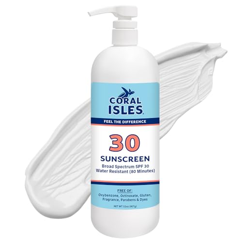 Coral Isles SPF 50 Sunscreen Pump Reef Compliant Broad Spectrum 128 Fl Oz