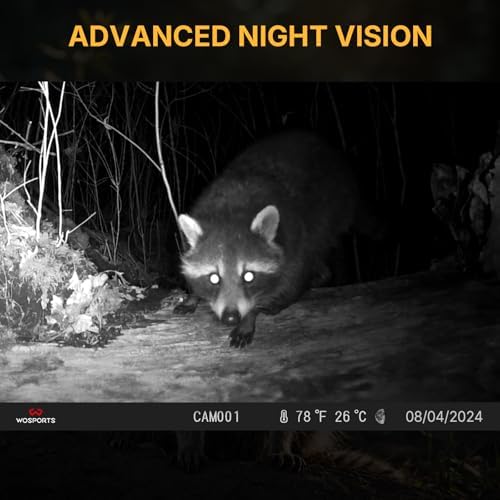 WOSPORTS Mini Trail Camera 30MP 1080P HD Game Camera with Night Vision Motion Activated Waterproof