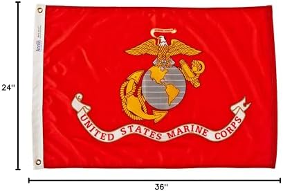 Annin Flagmakers U.S. Marine Corps Military Flag USA-Made to Official Specifications, Officially Licensed, 4 x 6 Feet (Model 439007) | USA-Made to Official Specifications, Officially Licensed