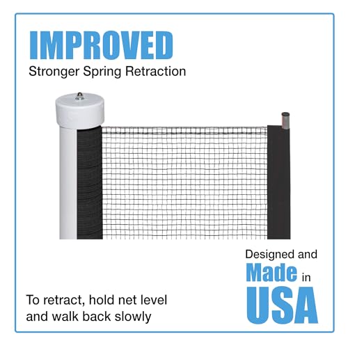 Kidkusion Retractable Driveway Guard | Adjustable Up to 25 Ft. | Visual Boundary for Playtime Safety | Black | Made in USA