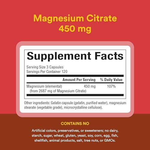 Natural Factors, Magnesium Citrate 150 mg, Muscle and Heart Health Formula, 180 Capsules