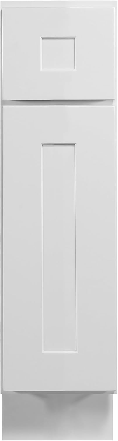 Brookings Shaker Unassembled Base Kitchen Cabinet B18, 18 W x 24 D x 34.5 H, Painted White with Sherwin Williams®, Solid Wood – Design House, 561340 | Adjustable Shelves, Adjustable Hinges, Floor Mount, Contemporary/Modern, Wood, Kitchen, 561340