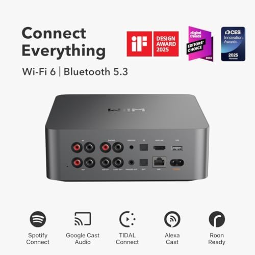 WiiM Ultra Hi-Res Music Streamer with Touchscreen & ESS DAC, Silver | Wi-Fi Streaming, RoomFit Correction, HDMI ARC, Phono Input & Multi-Room Audio