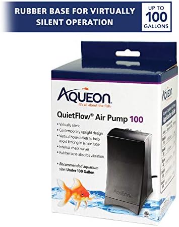 Aqueon QuietFlow Aquarium Air Pump 10, For 2-10 Gallon Tanks, Black