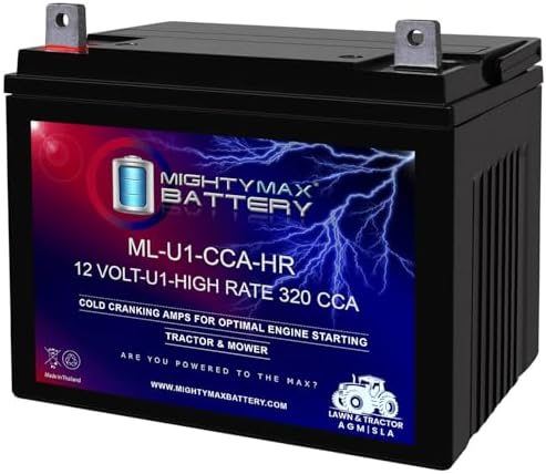 Mighty Max Battery ML-U1-CCAHR 12V 320CCA Battery for JohnDeere X320 300CCA Lawn Mower