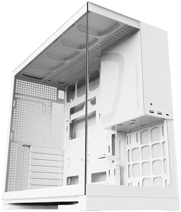 Geometric Future M5 Tempered Glass Mid Tower, E-ATX/ATX Gaming Case, 1.2mm Steel, Type C, Toolless Panels, Support 420/360 Radiator, ARGB PWM 140m Fan x 5 Pre-Installed, Black/Yellow, GEO-M5F-BY