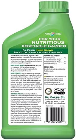 Dr. Earth Home Grown Tomato Vegetable & Herb Organic 3-2-2 Plant Fertilizer 24 Oz. Concentrate